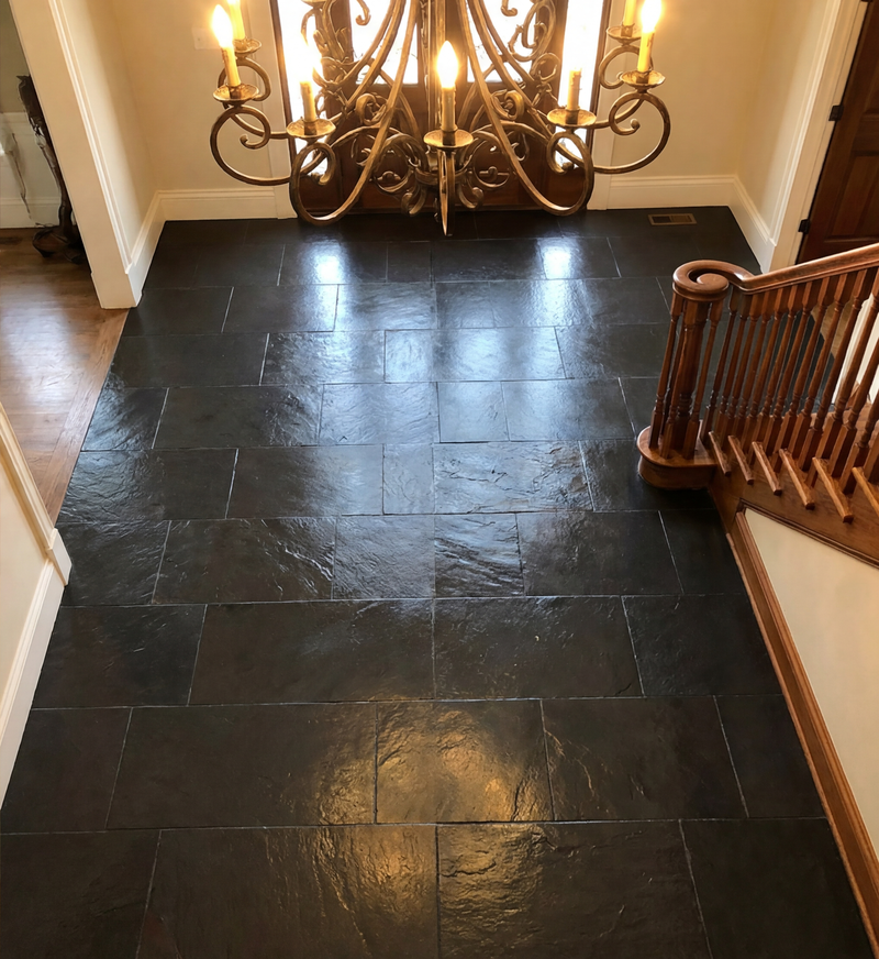 Slate floor after restoration