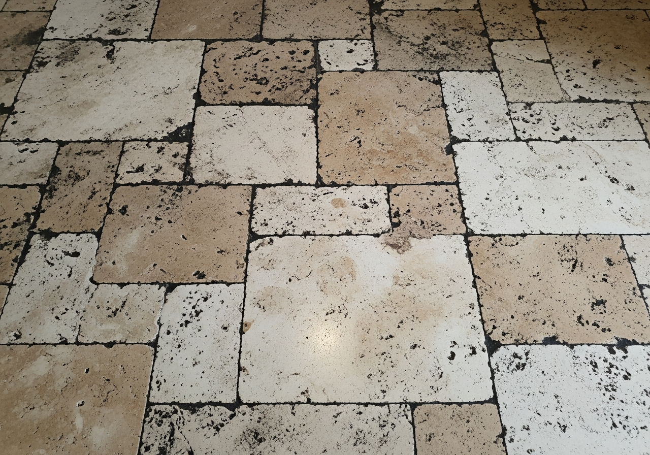 Natural stone before cleaning